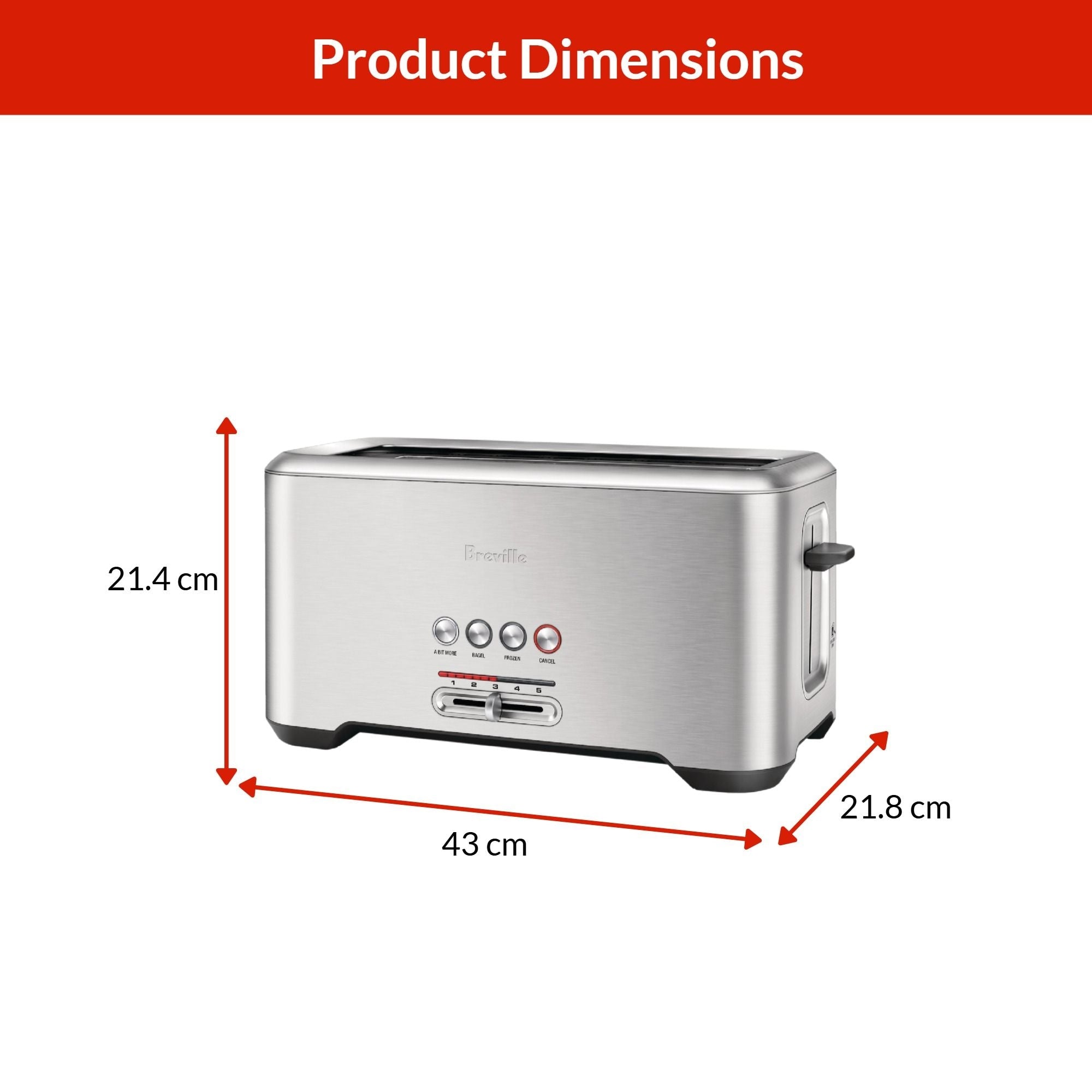 Breville „a bit more 4-Scheiben-Toaster, gebürstet aus Edelstahl