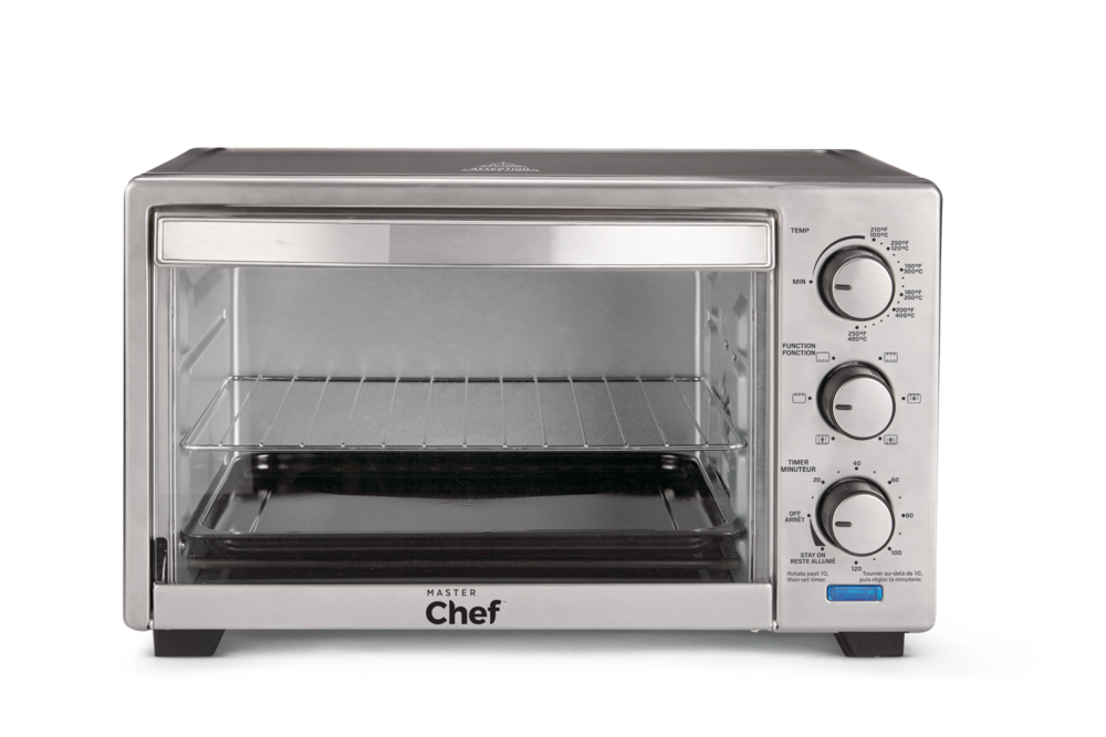 MASTER Chef Konvektions-Toasterofen mit 4 Funktionen, Edelstahl, schwarz, 6-Scheiben