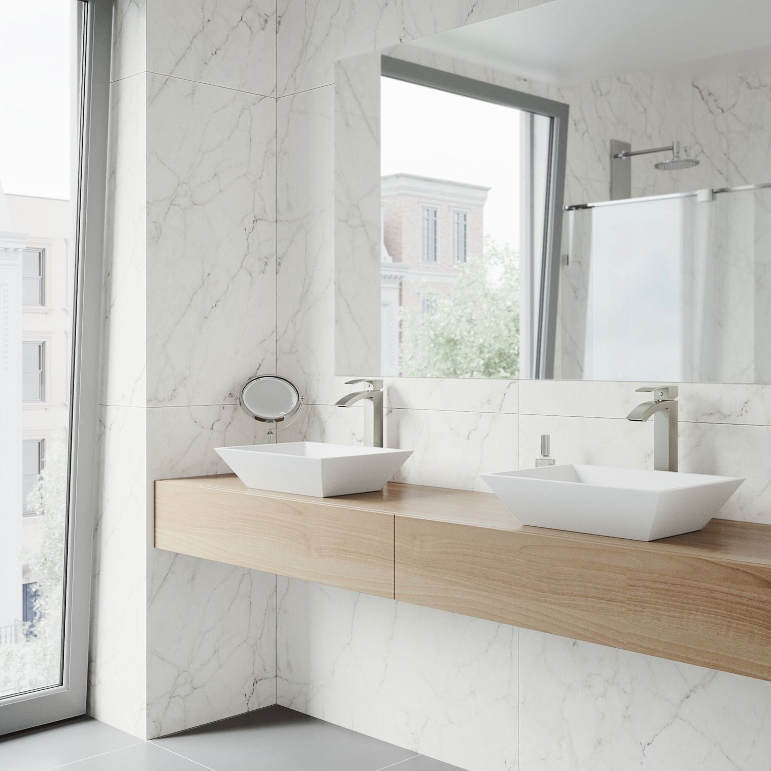 VIGO Vinca matte steingefäß badewanne mit tiefer schüssel, weiß