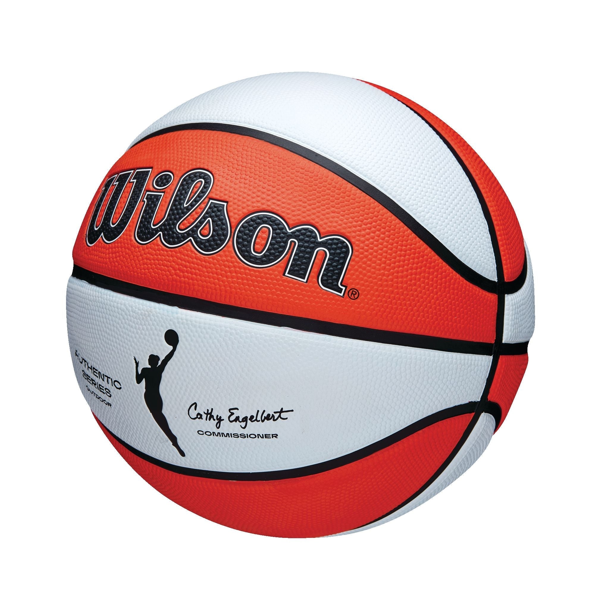 Wilson WNBA authentische Serie Jugendkinder Outdoor-Basketball, Größe 6 (28,5-in), orange/weiß
