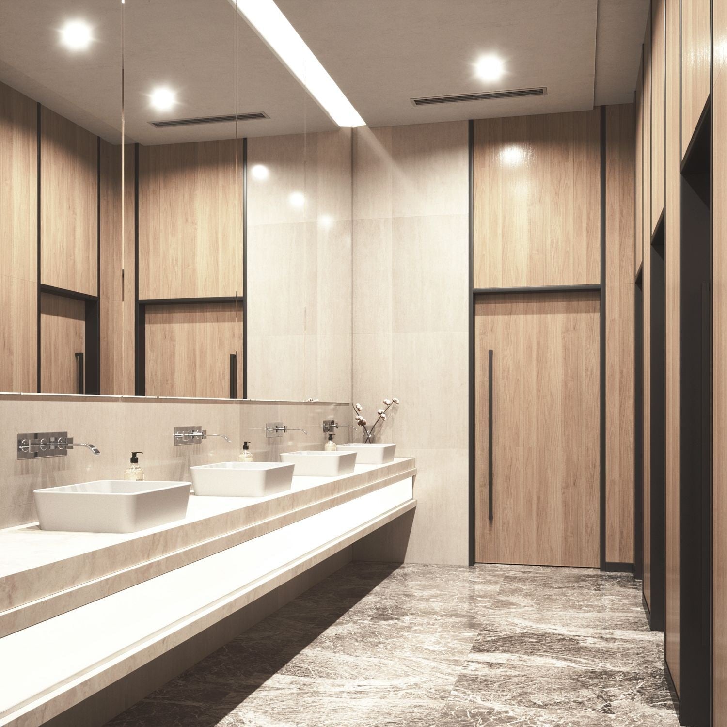 VIGO titus Wand montiert Dual-Handgriff Badezimmer Waschbecken Wasserhahn, umweltfreundlich 1,2 GPM Durchflussrate, Chrom