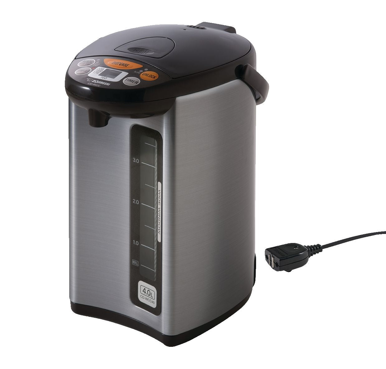 Zojirushi Elektrischer Warmwasserkessel, wärmer & Dispenser, schwarz/rostfreier Stahl, 4-L