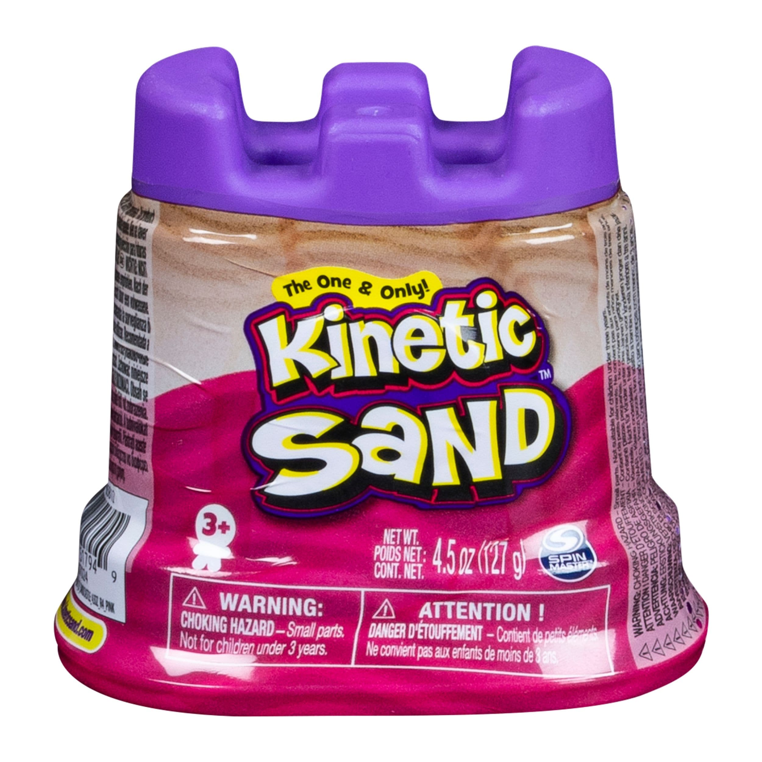 Kinetic Sand Kinder formbare Spiel Sand & Burg Container, 4,5 Unzen, verschiedene Farben, Alter 3+