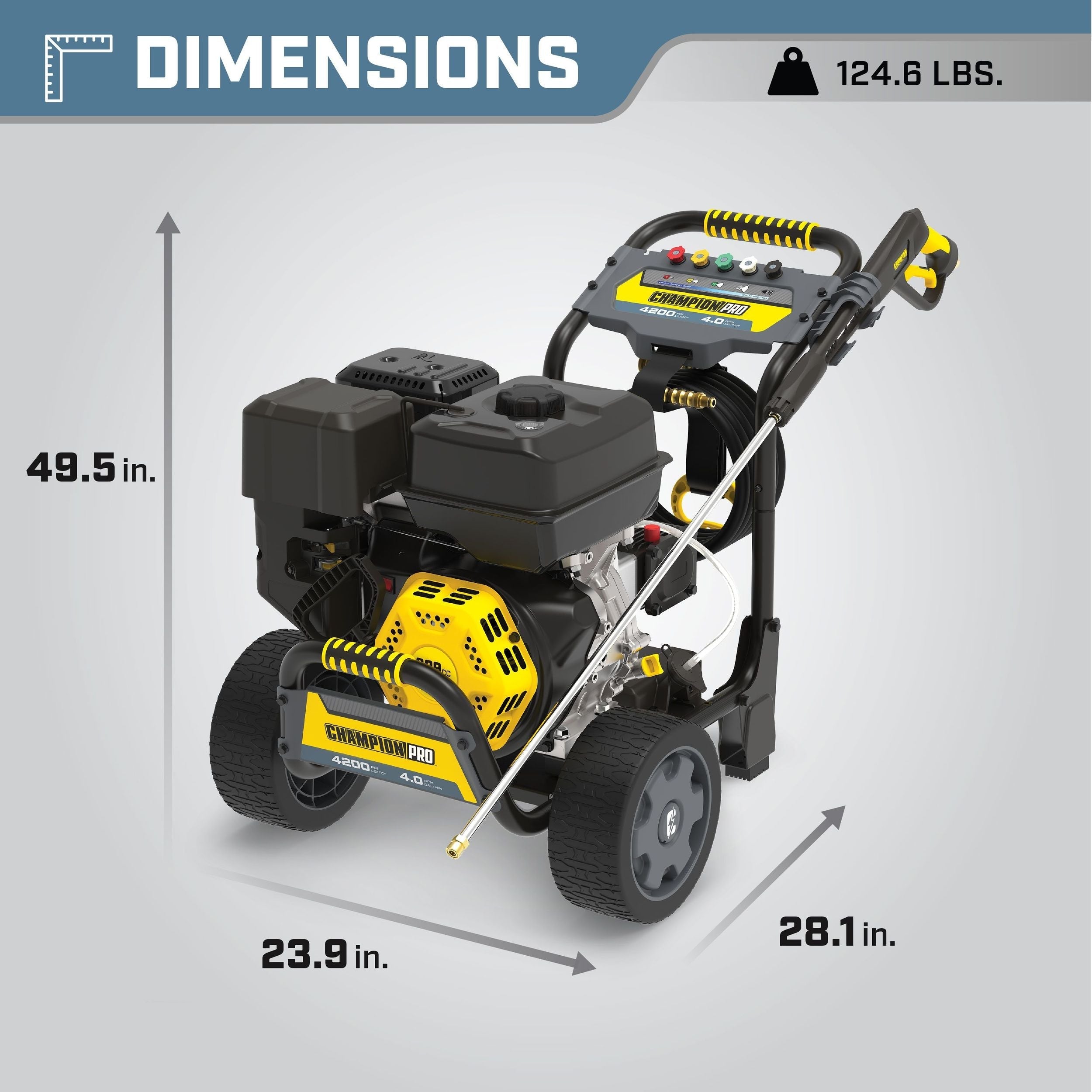 Champion Power Equipment PRO 4200 PSI 4,0 GPM kommerzieller Dienst Low Profile Gasdruckwäscher