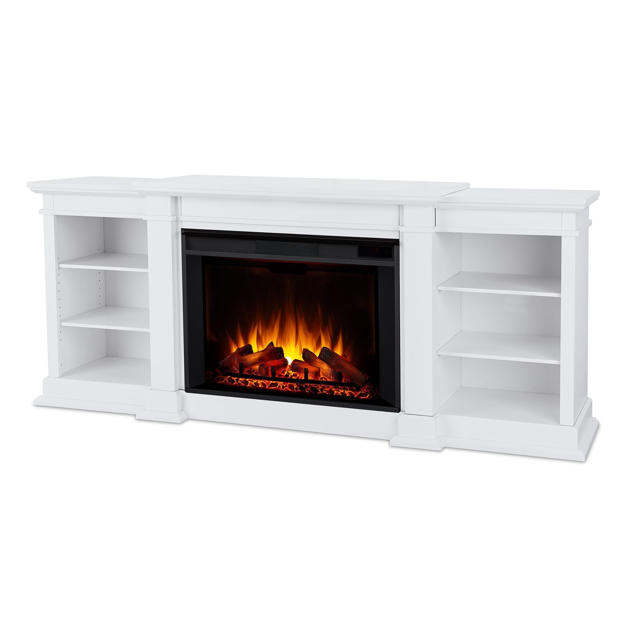 Real Flame eliot grand entertainment vividflame media indoor electric kamin TV stand, 1500W, beinhaltet fernbedienung & firebox, weiß