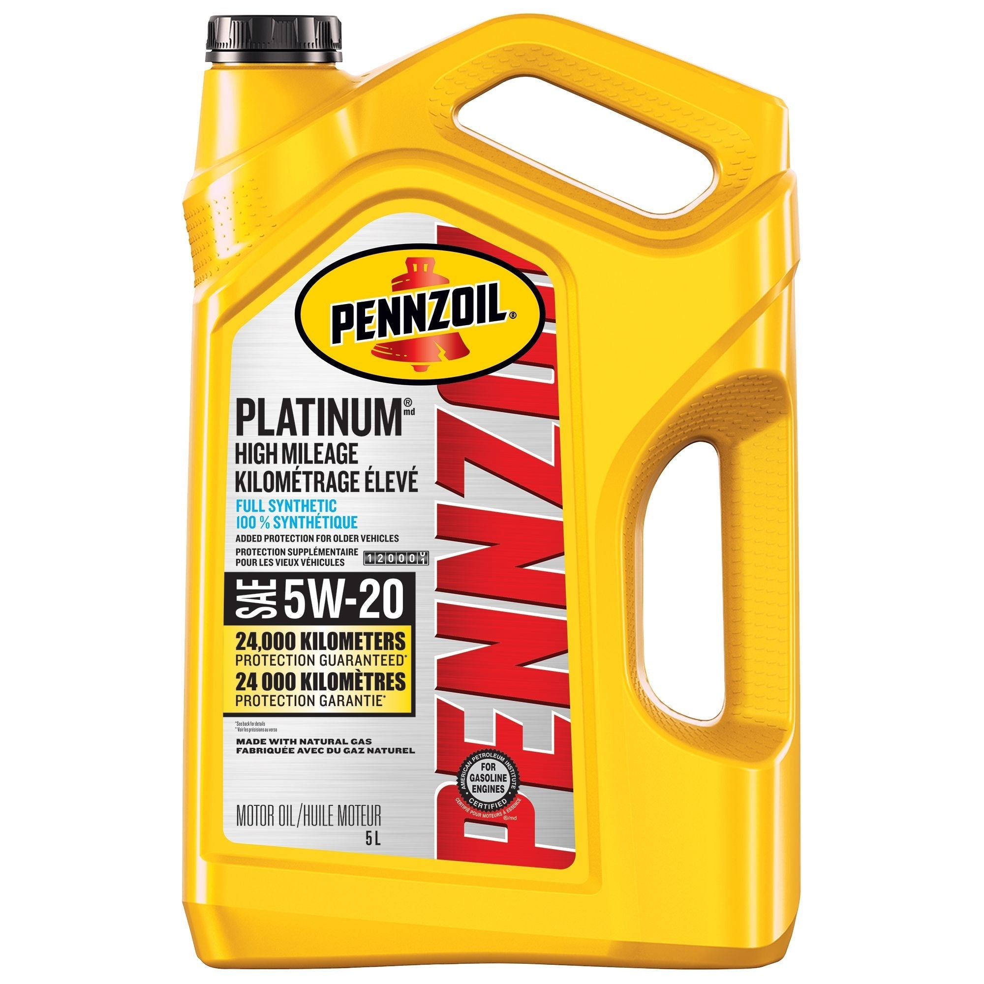 Pennzoil Platin hohe Laufleistung 5W20 synthetischer Motor / Motoröl, 5-L