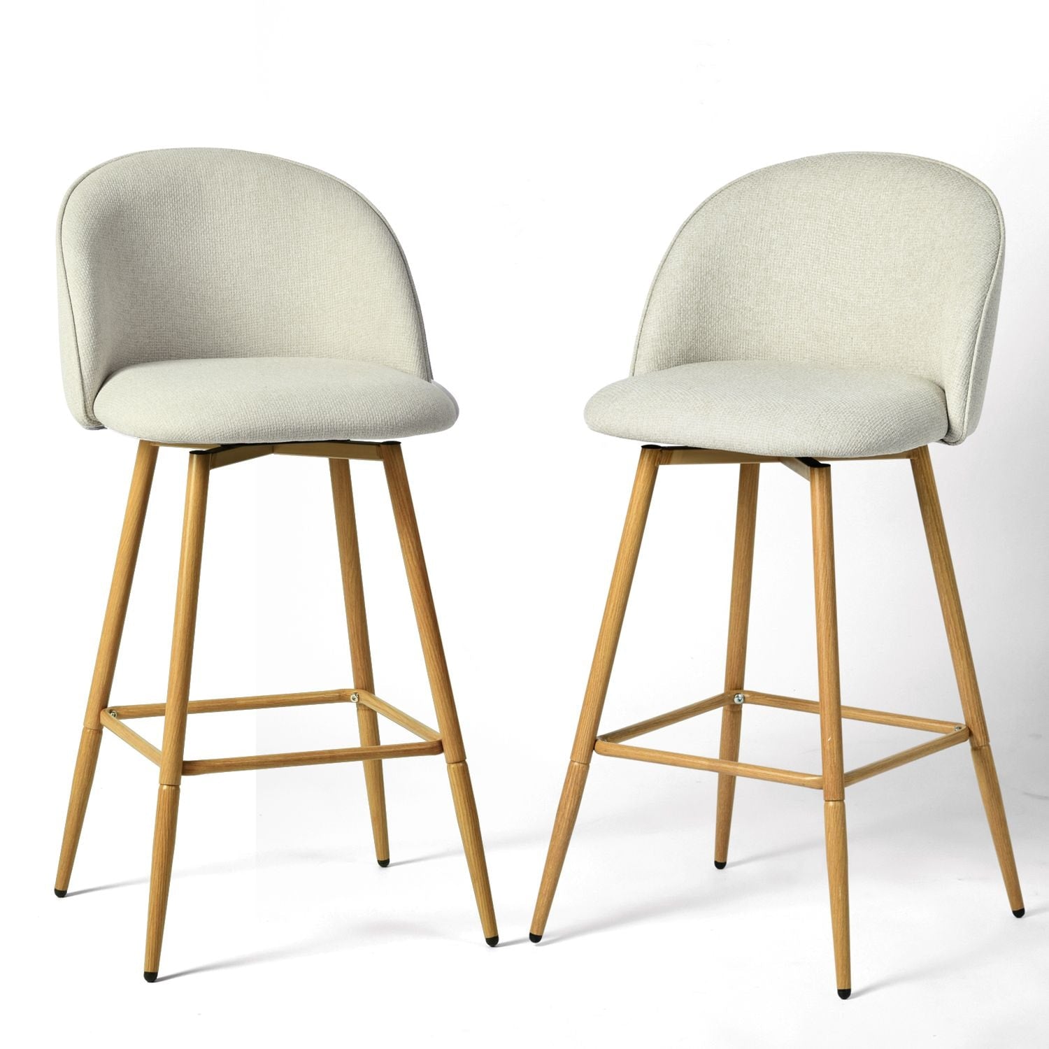 Homycasa moderne Schwenkstangenhocker, beige, 2-pk