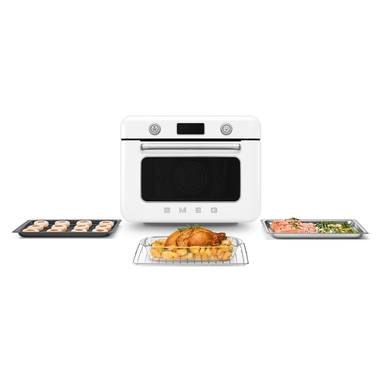 SMEG Combi-Multifunktionsdampfofen mit Luft, weiß