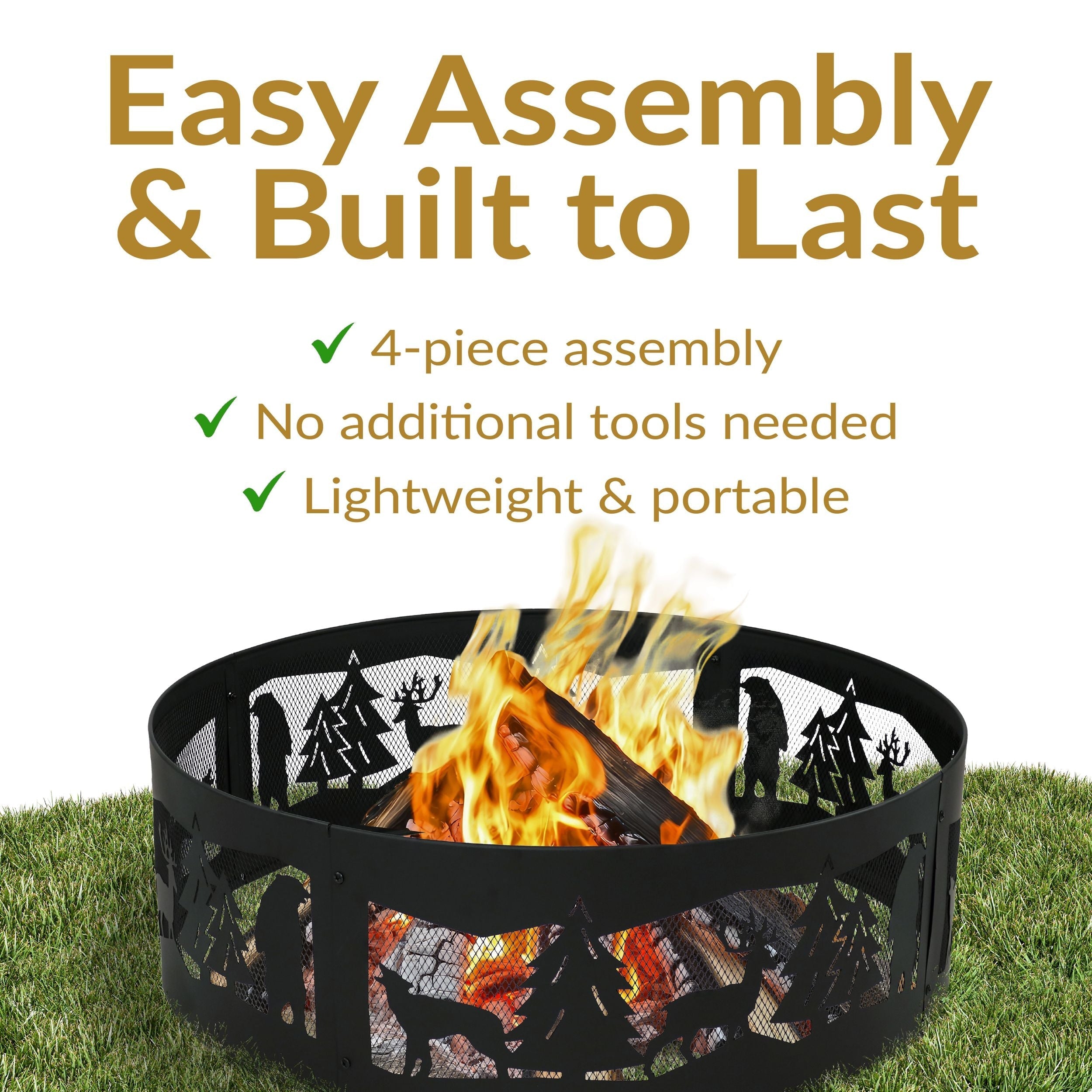 Sunnydaze Dekor Wald Wildnis Feuerring, 36-in