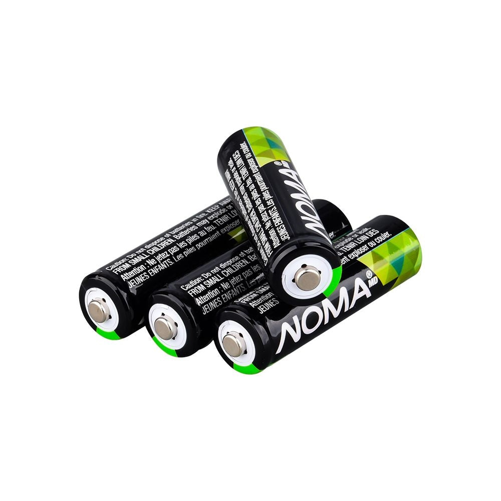 NOMA 300mAh Outdoor-Solarbatterien – AA ni-mh wiederaufladbar (4-Pack, 1.2V)
