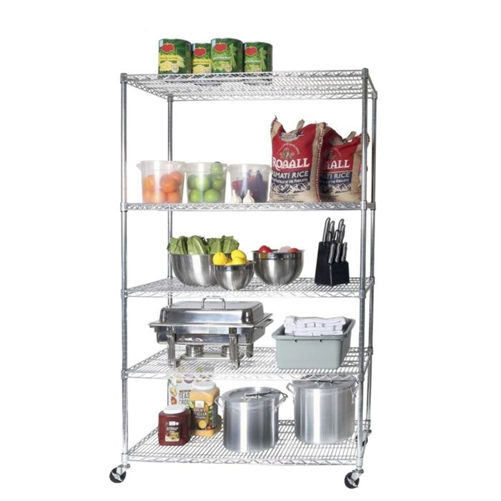 Vancouver Klassiker 5-Tier-Schwerlastregale, 48-in x 24-in x 72-in, Chrom