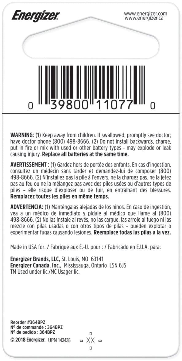 Energizer Silberoxid 1-pk 365/363 SR621SW 1,5v / 1,5 Volt Knopfzelle Uhr Batterie