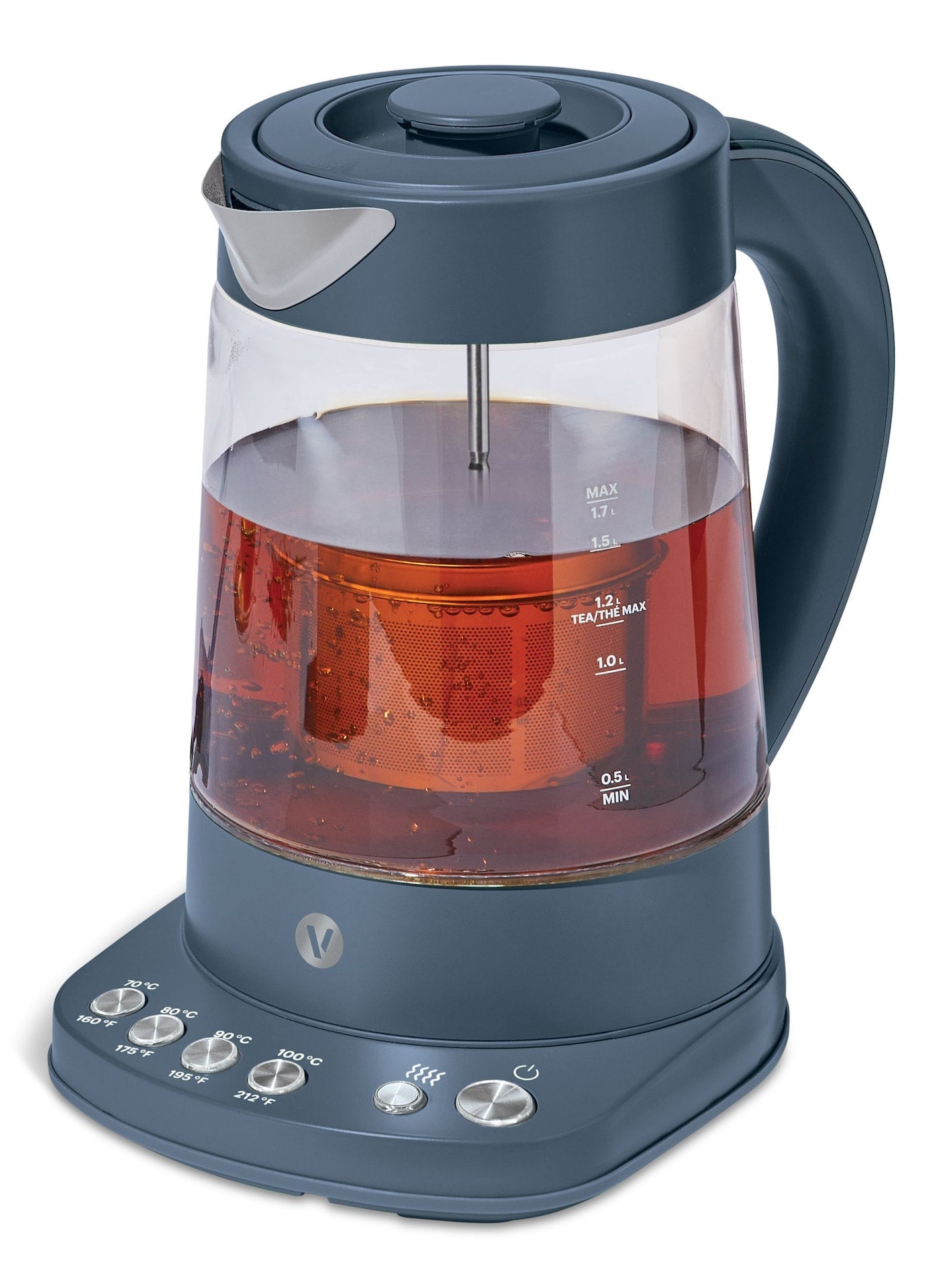Vida by PADERNO Farbserie elektrischer variabler Temperatureinweichkessel, Blauflossenthun, 1,7-l
