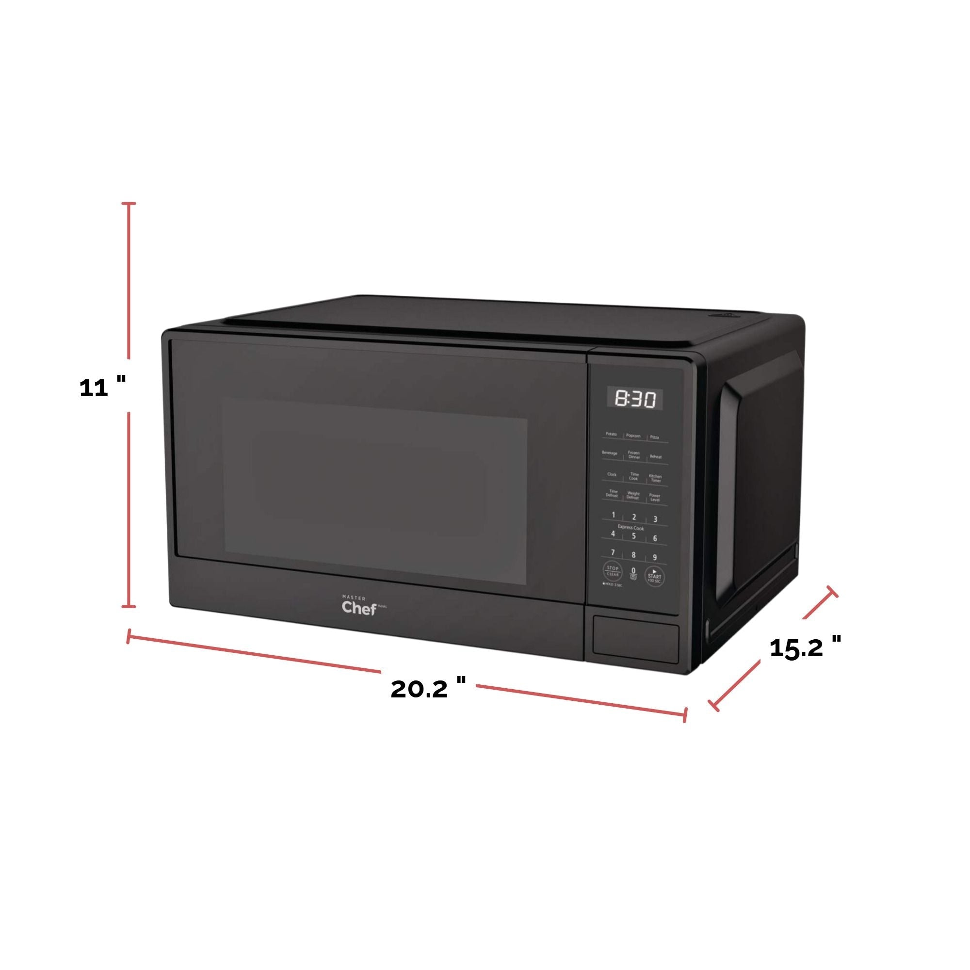 MasterChef matte Mikrowelle, schwarz, 1,1-cu-ft
