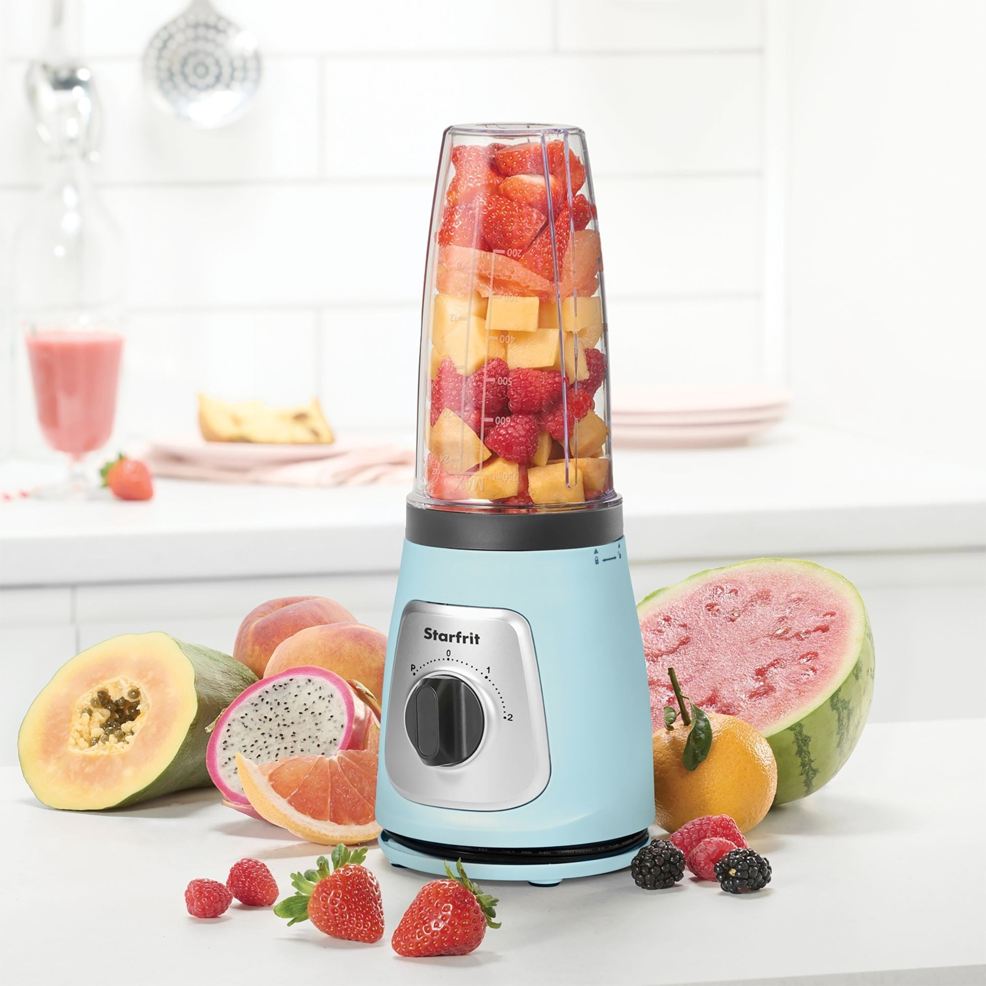 Starfrit Persönlicher Mixer mit Verschlussdeckel, hellblau