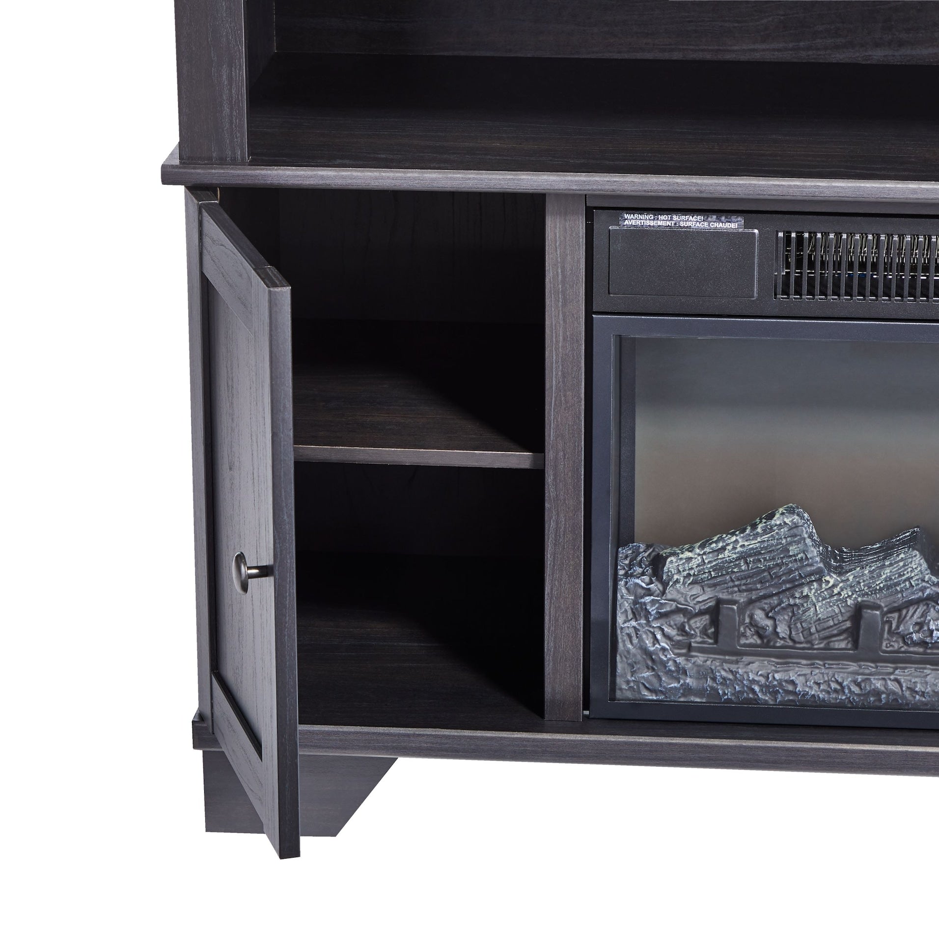 For Living hamilton elektrischer Kamin-TV-Ständer, 44,5-in, 1500W, brauner Cappucino