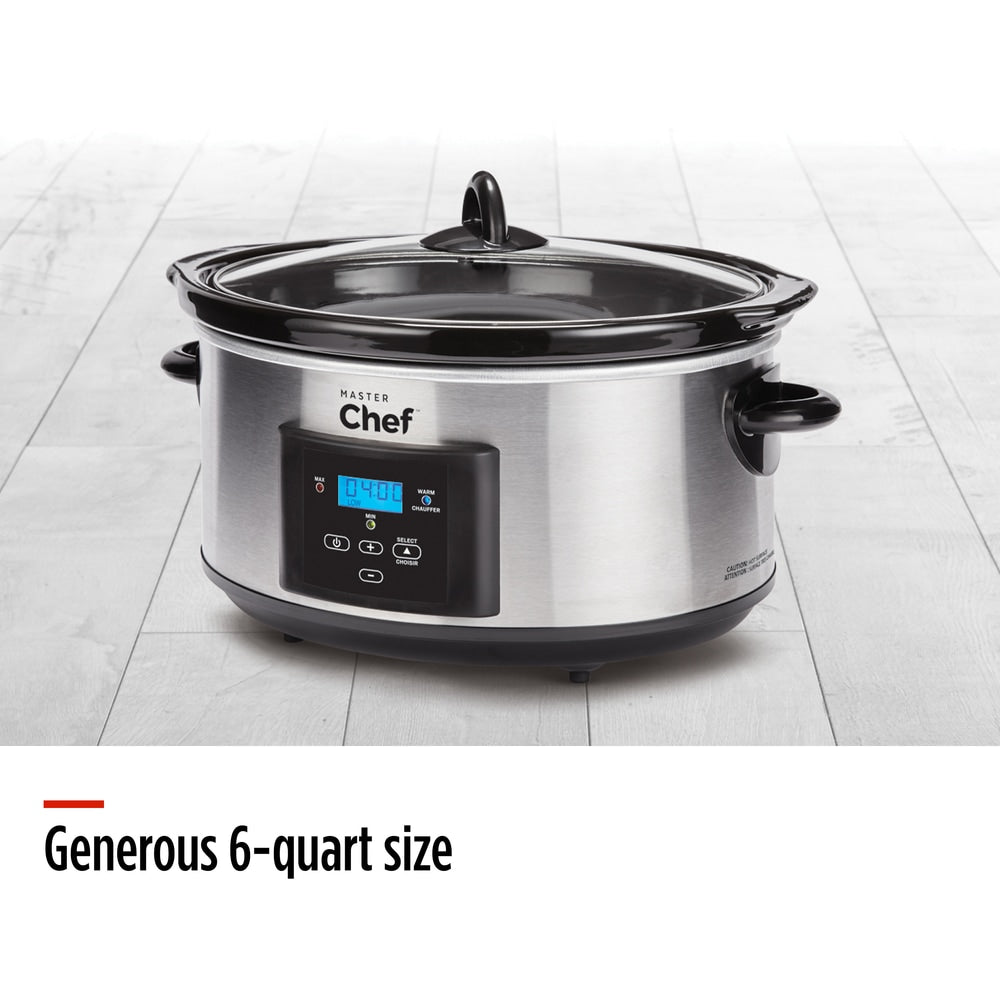 MASTER Chef digital programmierbarer Slow Cooker, Edelstahl, 6qt
