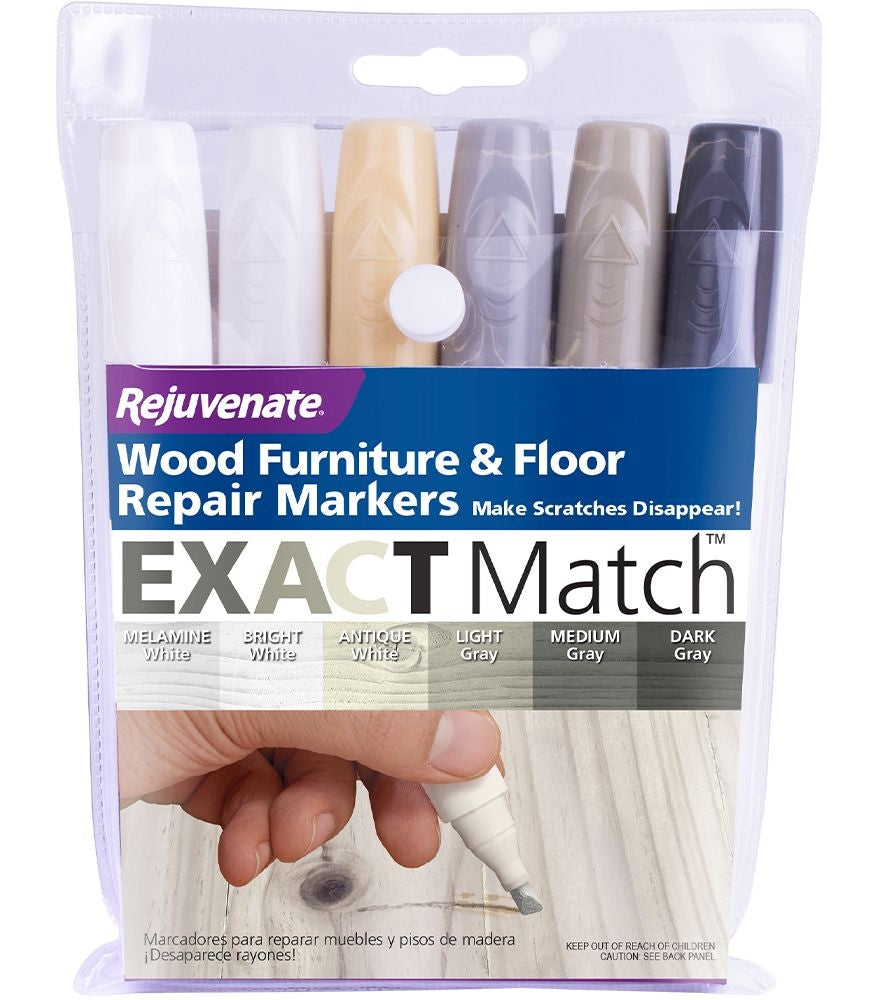 Rejuvenate exakt passende Holzmöbel & Bodenreparaturmarkierungen, weiß-grau, 6 Farbtöne