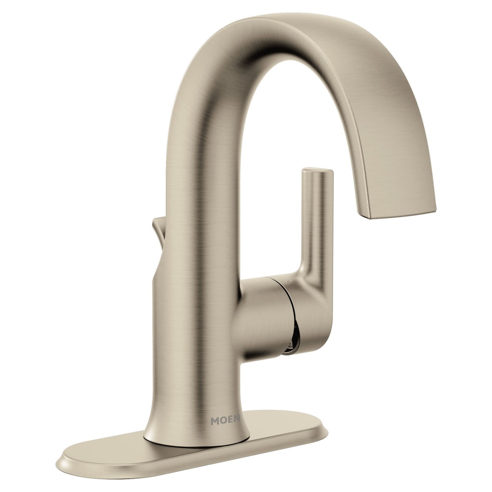 Moen doux single handle single hole badezimmerspülhahn, watersense zertifiziert, gebürstetes nickel