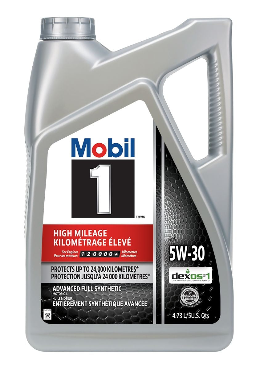 Mobil 1 hohe Laufleistung 5W30 synthetischer Motor / Motoröl, 4,73-l