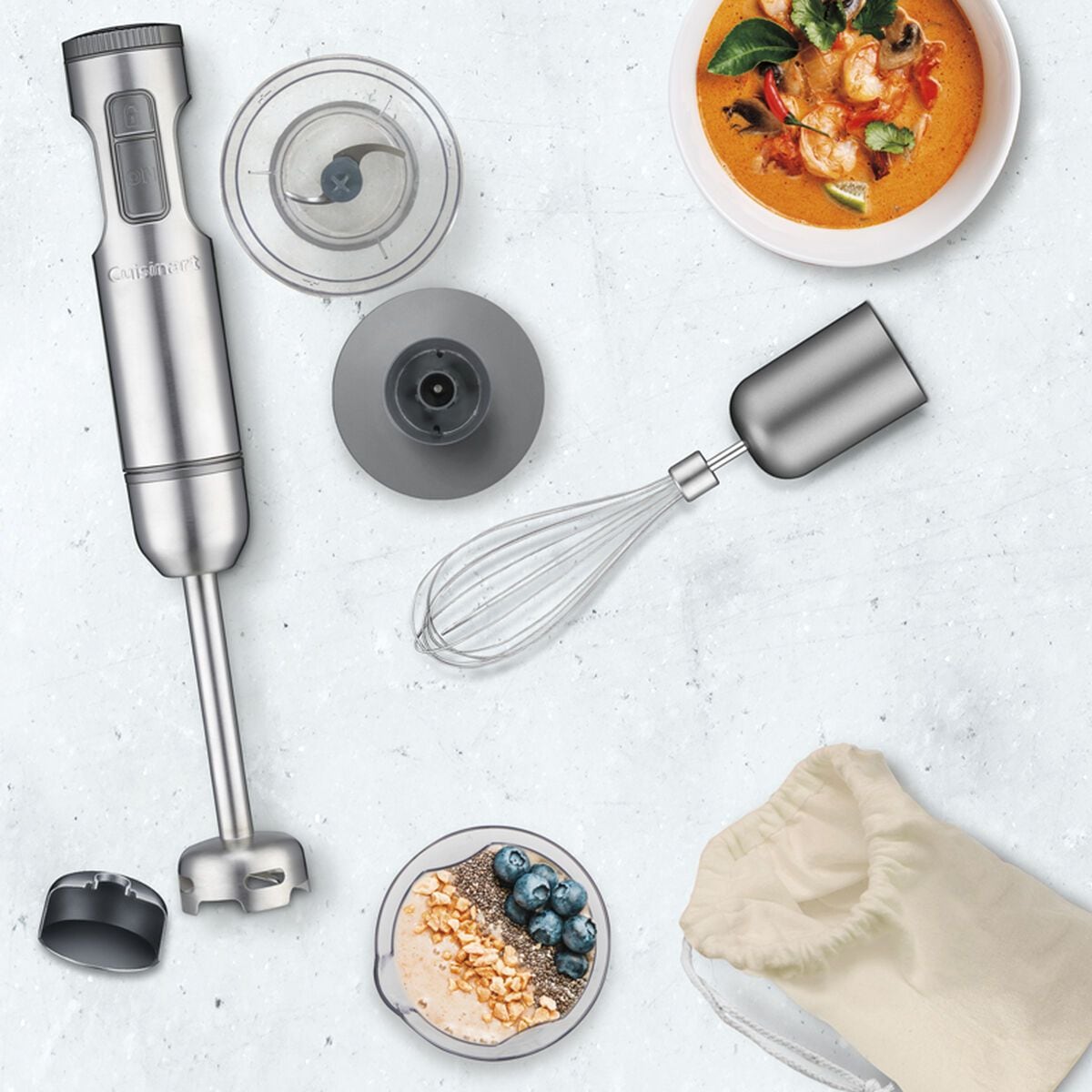 Cuisinart Smartstick 2-Speed-Handmixer mit Chopper & Whiskey-Befestigungen, aus rostfreiem Stahl