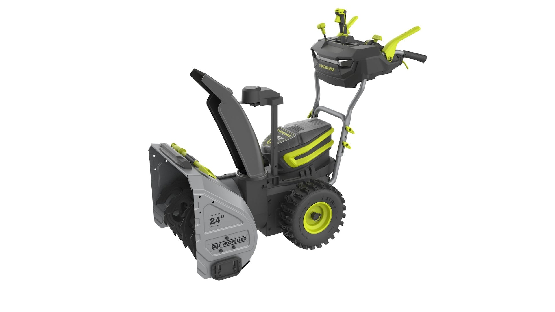 Yardworks 96V 24-in zweistufigen bürstenlosen selbstfahrenden schnurlosen elektrischen Schneegebläse mit 2x8Ah Batterien & 2x4A Ladegeräten