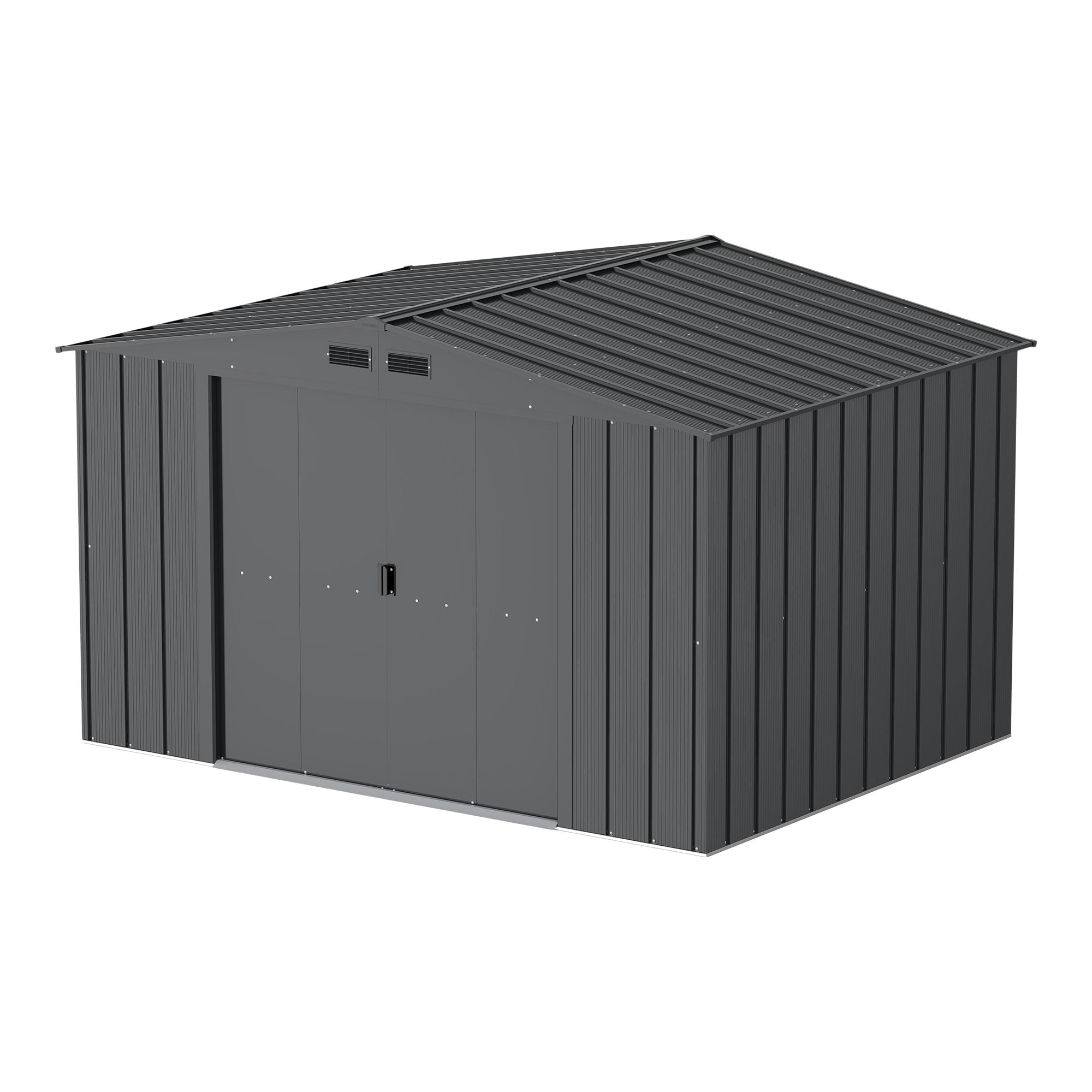 Duramax Metall-Außenlagerhaus mit Stahlrahmen, dunkelgrau, 10-1/2-ft x 8-ft