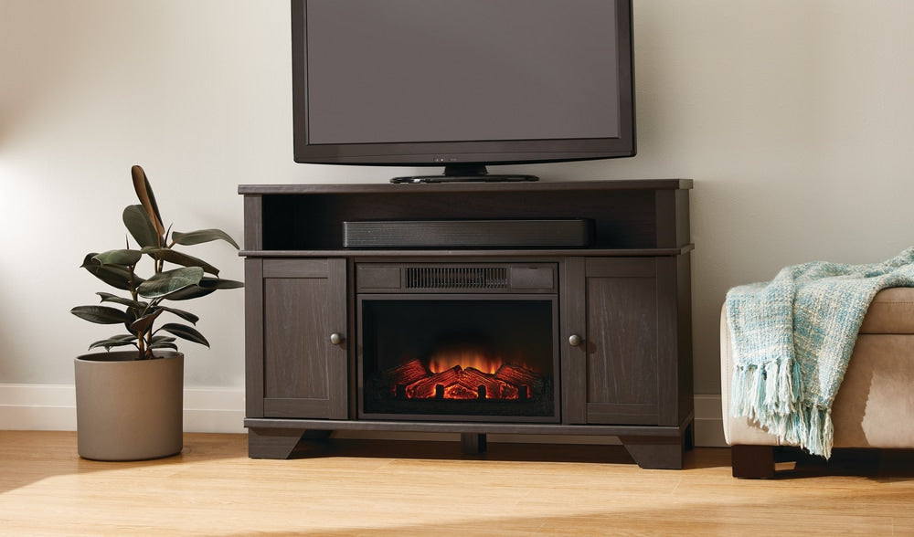 For Living hamilton elektrischer Kamin-TV-Ständer, 44,5-in, 1500W, brauner Cappucino