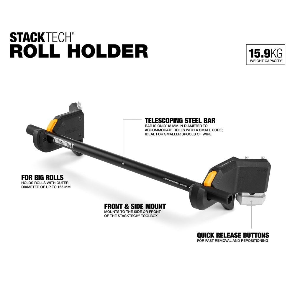 ToughBuilt Stacktech-Rollhalter für Stacktech-Toolbox, schwarz, 35-lb