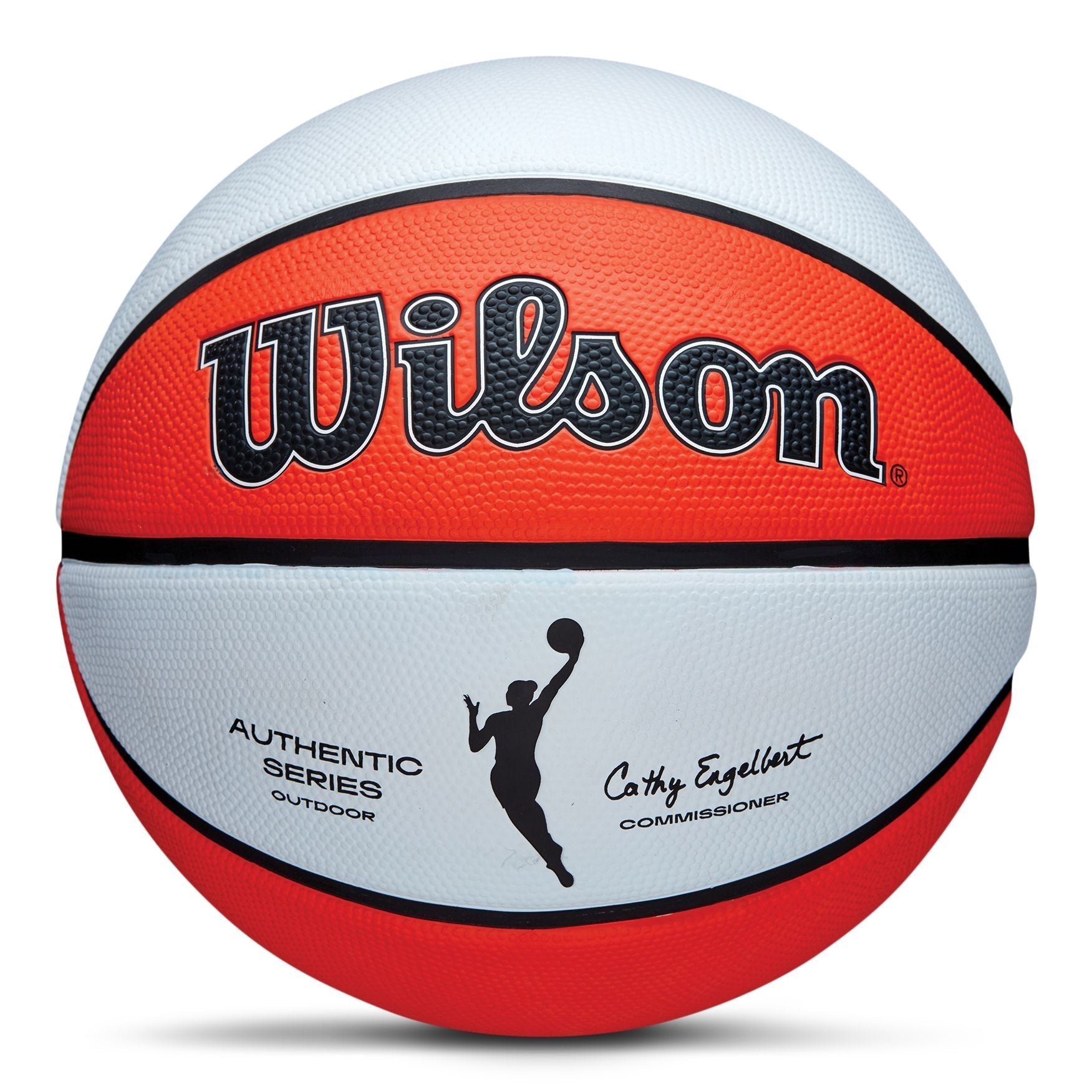 Wilson WNBA authentische Serie Jugendkinder Outdoor-Basketball, Größe 6 (28,5-in), orange/weiß