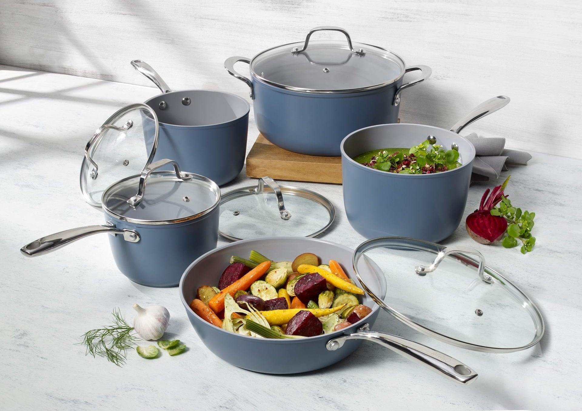 Heritage The Rock o natürliches keramisches Antihaft-Kochset, 10-pc