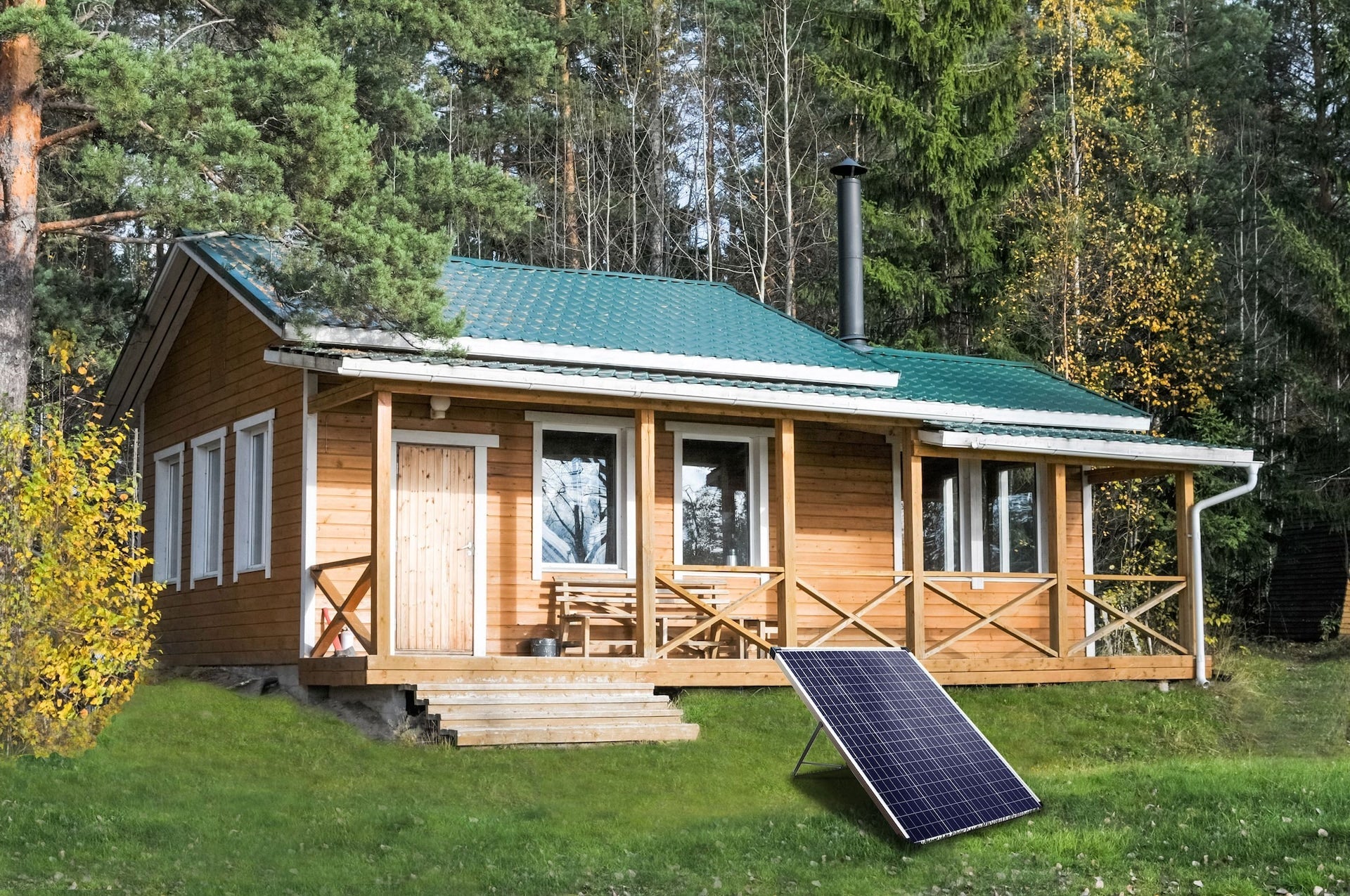 NOMA 100 Watt, 12 V kristallines Solarpanel mit Stand- und Laderegler