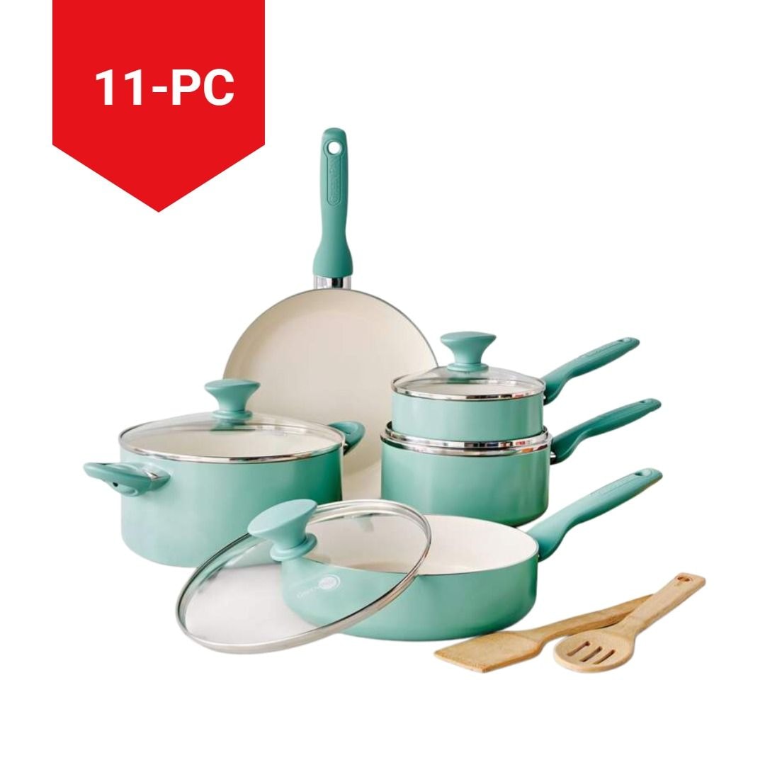GreenPan rio keramisches Kochgeschirr, Geschirrspüler und Ofensafe, 11-pc