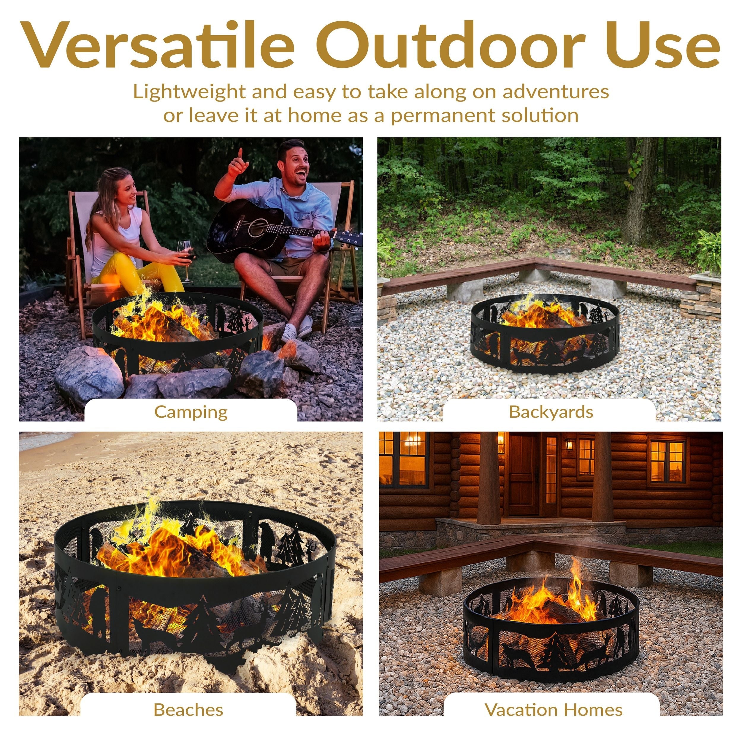 Sunnydaze Dekor Wald Wildnis Feuerring, 36-in