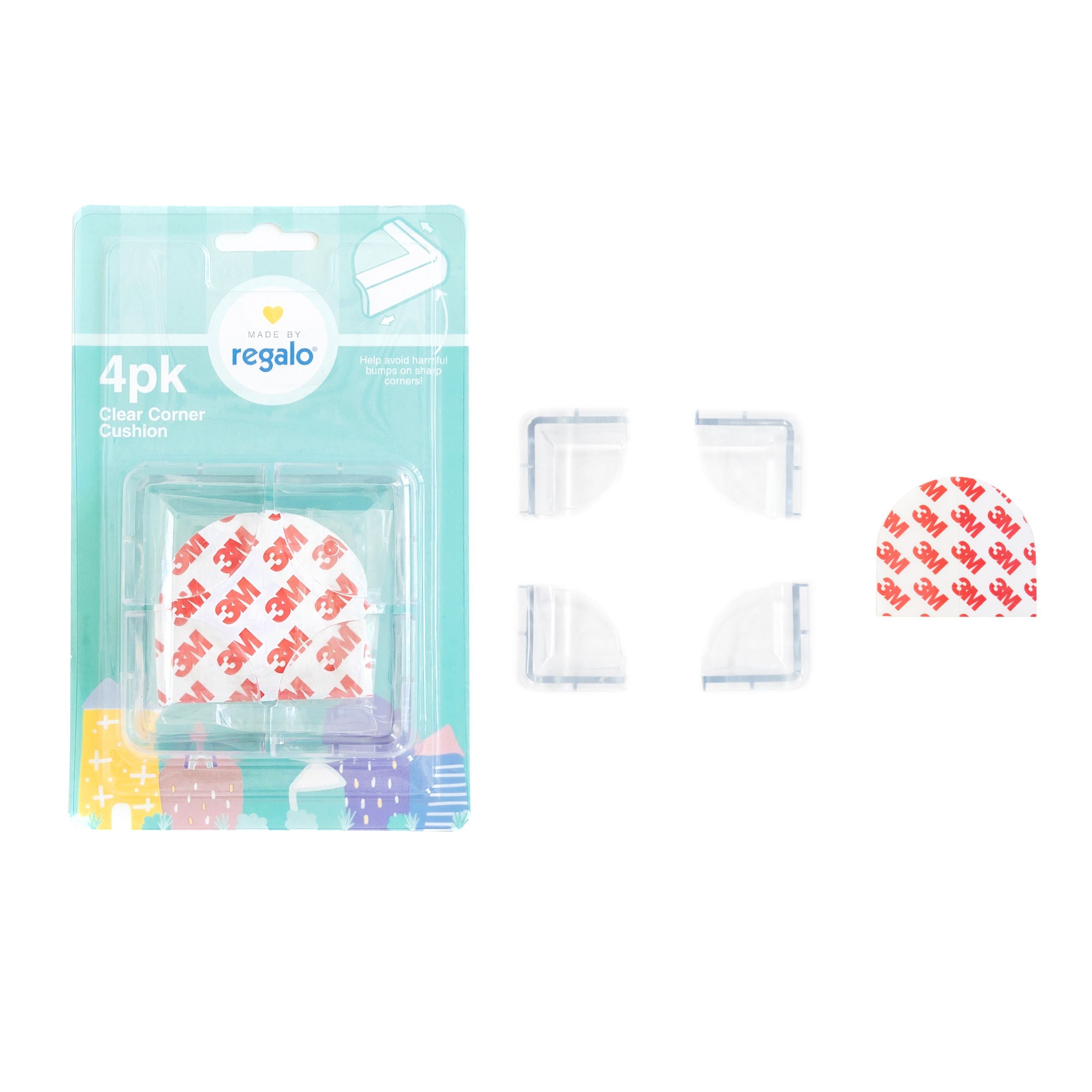 Regalo Kantenkissen für Kinderschutzmöbel, klar, 4-pk