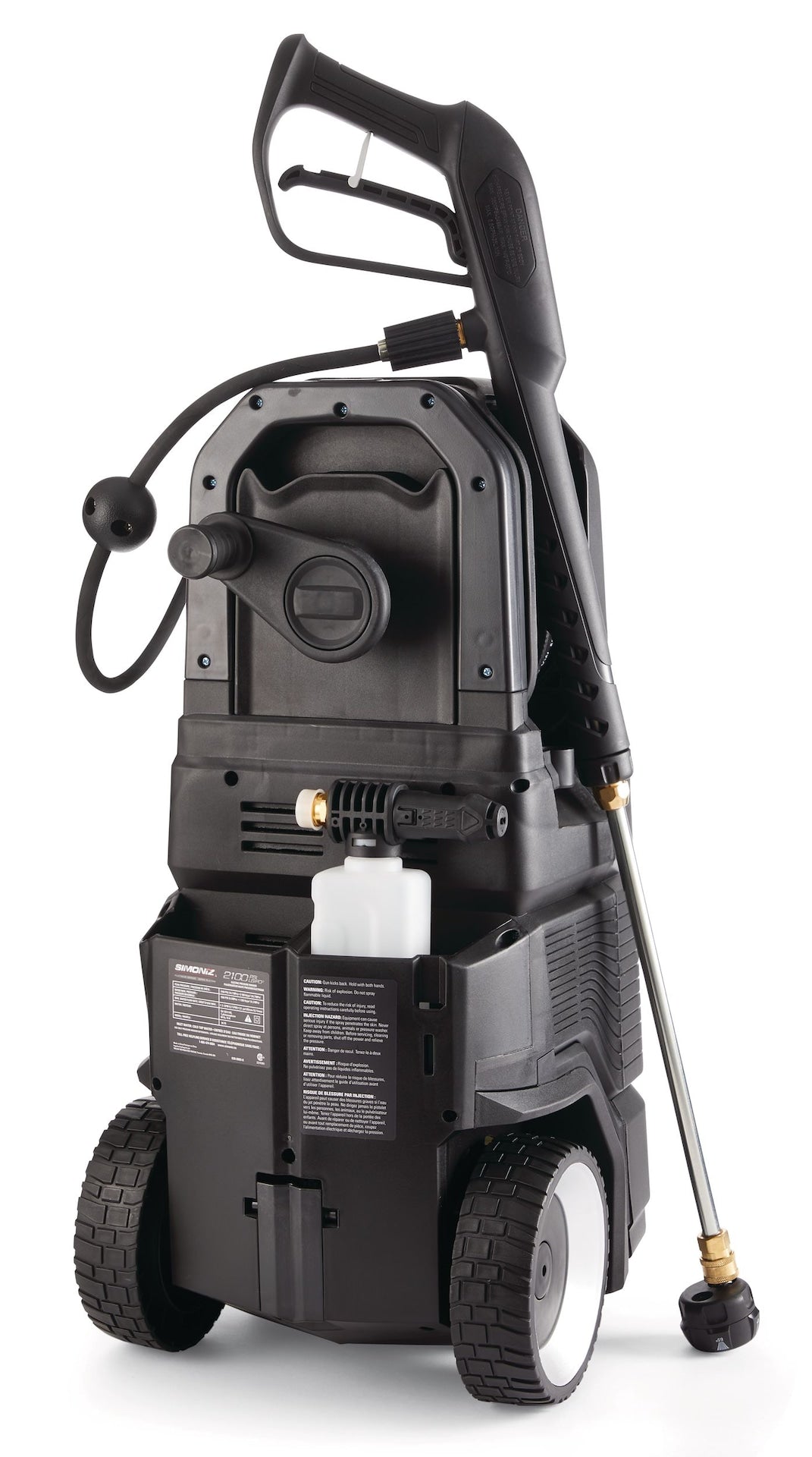 Simoniz Platin 2100 PSI 1,5 GPM geschnürtes Kaltwasser Rad gebürstete elektrische Druckwaschmaschine mit Schaumstrahler