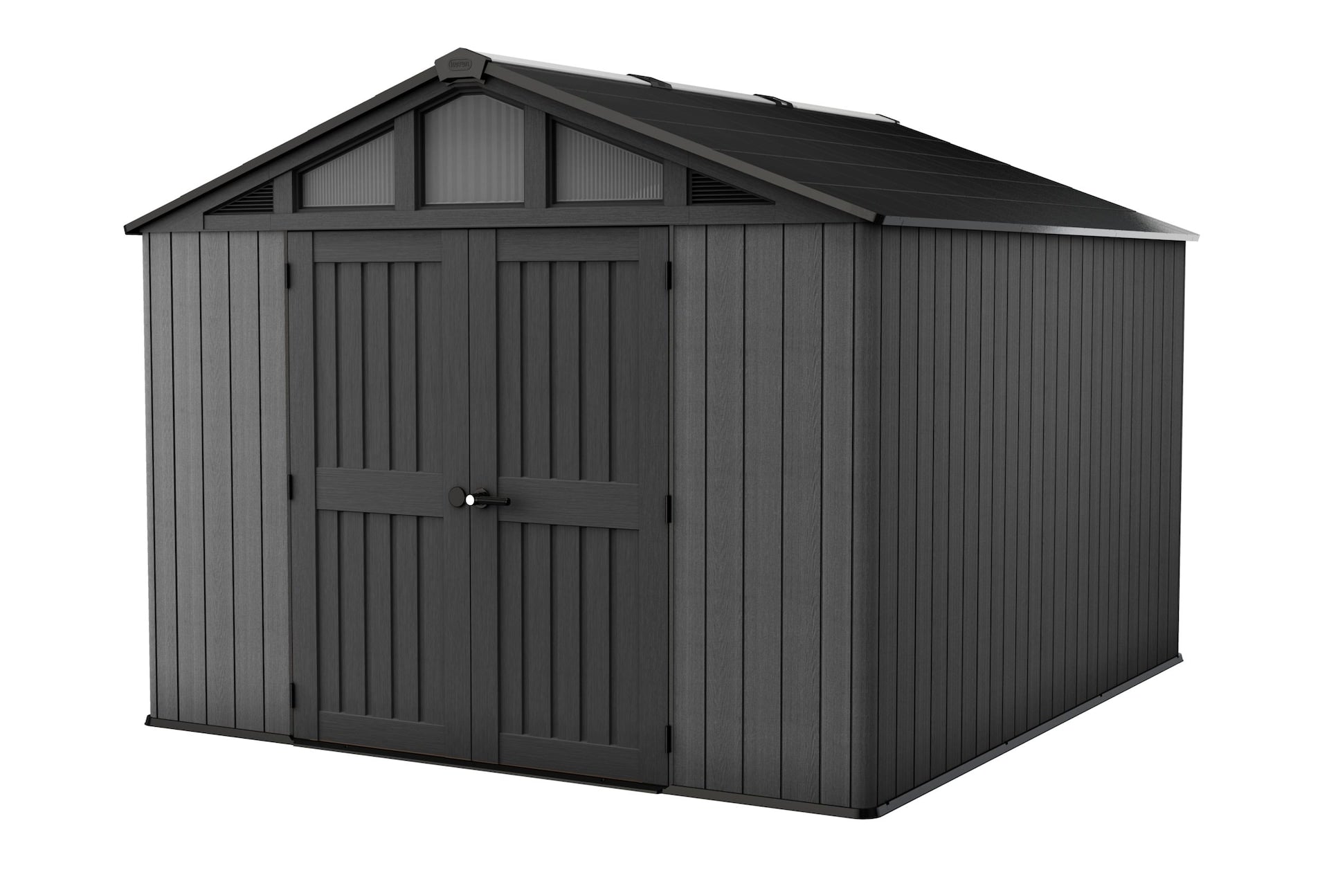 Keter Apex-Harz 2-türige Außenlagerhalle mit vollem Oberlicht, grau, 10-ft x 11,5-ft