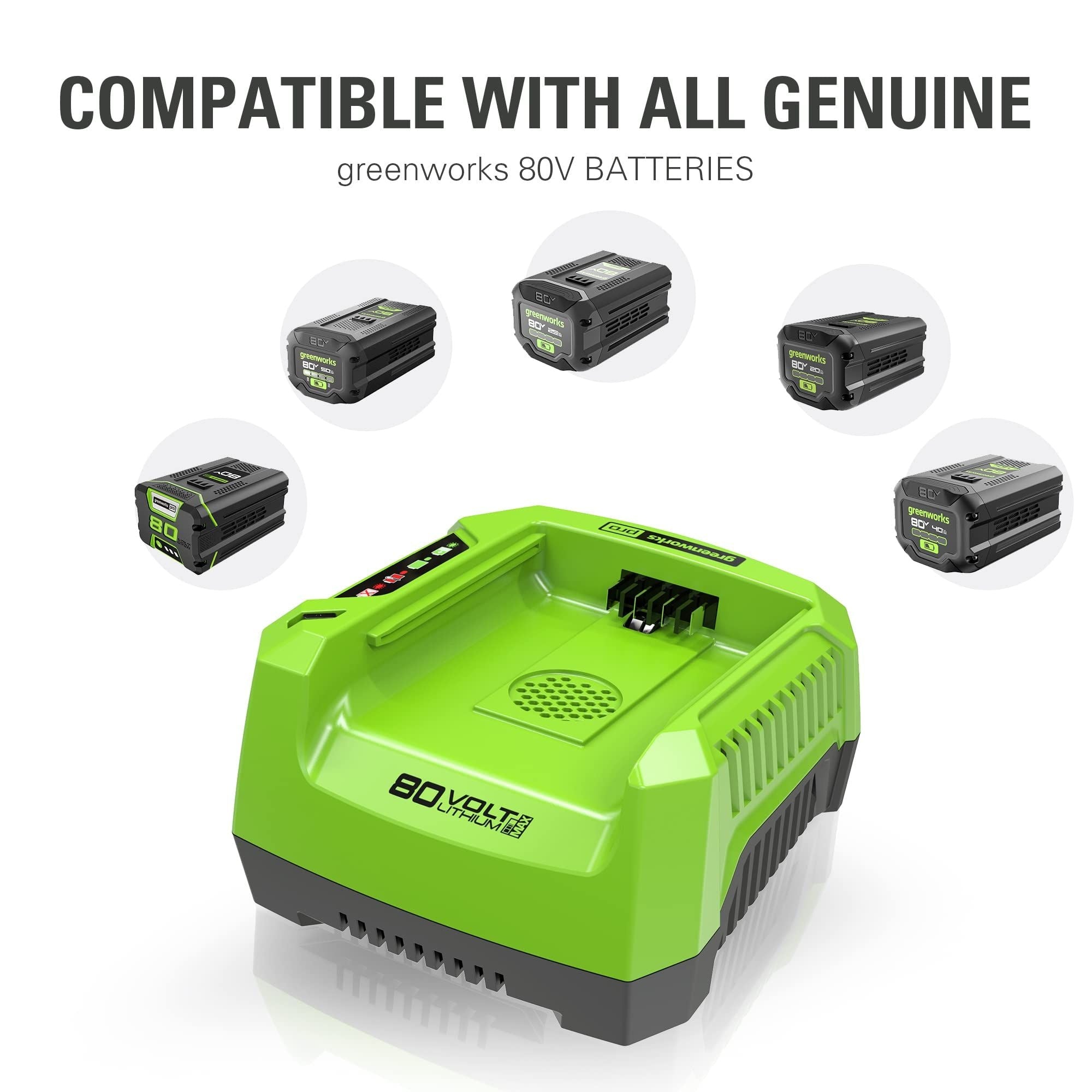 Greenworks PRO 80V 2Ah Lithium-Ionen-Batterieladegerät für CT#: 060-1706
