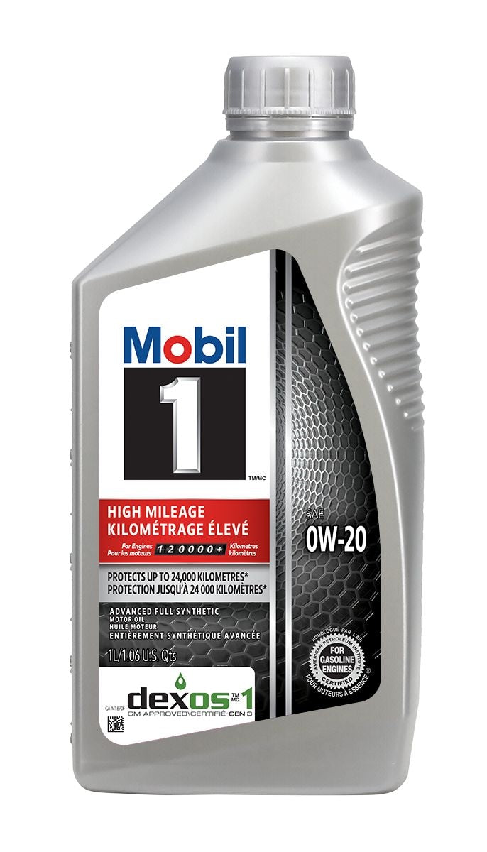 Mobil 1 hohe Laufleistung 0W20 synthetischer Motor/Motoröl, 1-L