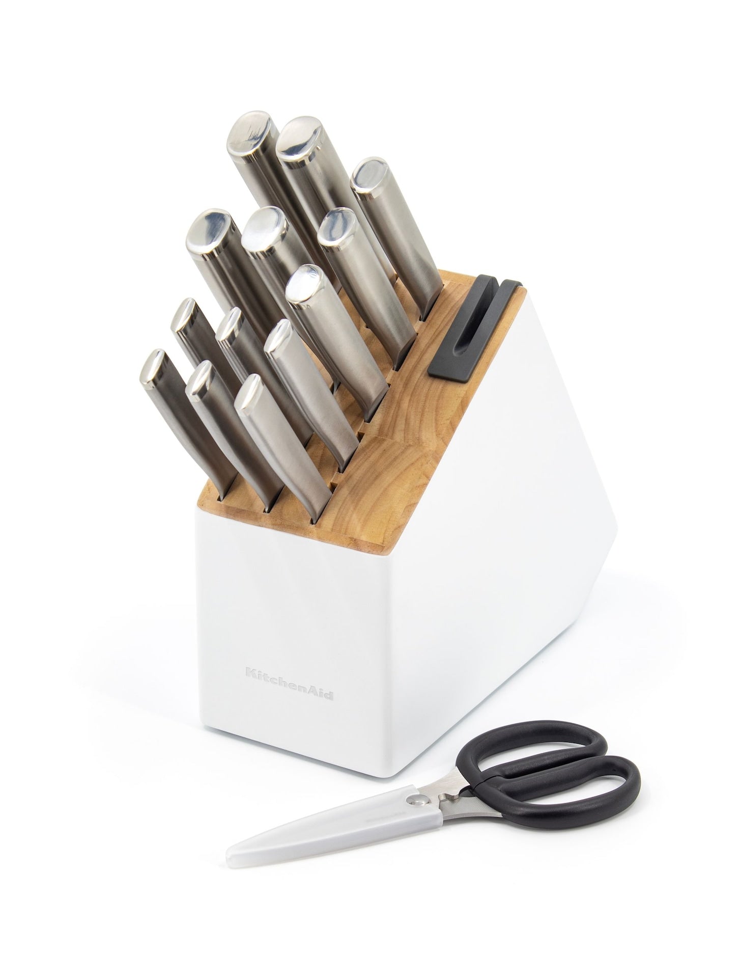 KitchenAid Messerblockset, weiß, 15-pc