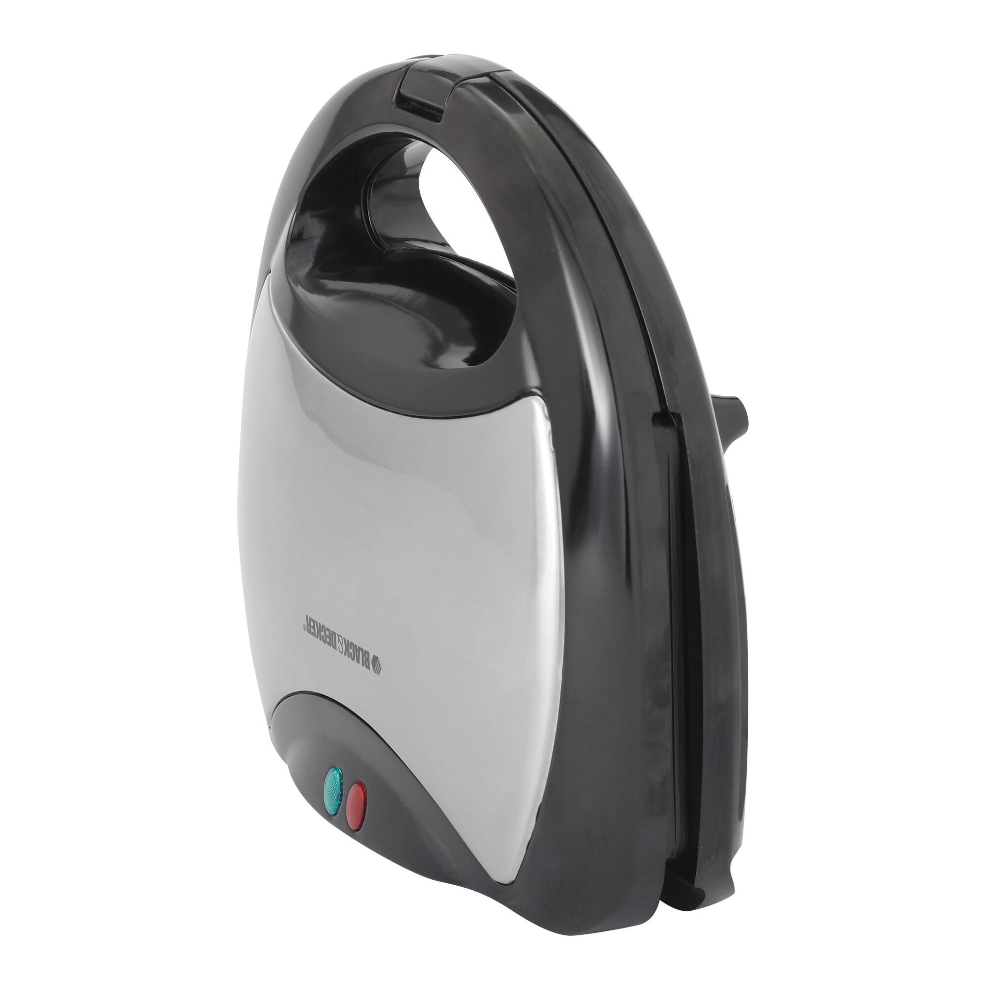 Black & Decker 4-in-1 runde kompakte Waffelmaschine mit auswechselbaren Platten und Anzeigeleuchten